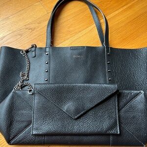 Furla black tote shoulder bag